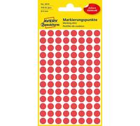 Avery 32-301 - Etiqueta autoadhesiva (Rojo, Círculo, 8 mm, 520 pieza(s), 104 pie