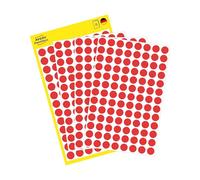 Avery 32-301 - Etiqueta autoadhesiva (Rojo, Círculo, 8 mm, 520 pieza(s), 104 pieza(s), 5 hojas)