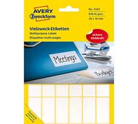 Avery Zweckform 3324 Etiquetas multifuncionales 38 x 18 mm blancas (648 etiquetas)