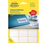Avery 3325 - Etiqueta autoadhesiva (38 x 24 mm), color blanco