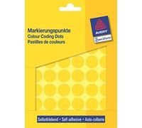 Avery 3377 Círculo Amarillo 1056pieza(s) - Etiqueta autoadhesiva (Amarillo, Círculo, Papel, 1,8 cm, 1056 pieza(s), 48 pieza(s))