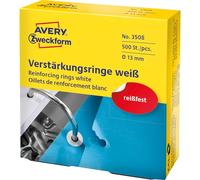 Avery 3508 anillos de refuerzo, de diámetro 13 mm, 500 piezas, blanco