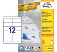 Avery 3659 etiqueta autoadhesiva rectángulo permanente blanco 1200 pi