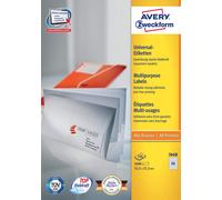 Avery 3668 - Pack de 100 hojas con etiquetas imprimibles polivalentes, 52.2 x 21