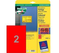 Avery 40x Etiquetas Reutilizables DIN A5 Rojas Señales De Advertencia