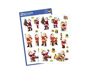 Avery 52624 pegatinas de Navidad, Papá Noel, materiales de papel con brillo, 2 hojas, 30 Etiqueta