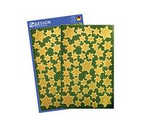 Avery 52806 pegatinas de Navidad, estrellas, papel satinado, 2 hojas, 86 pegatinas, oro