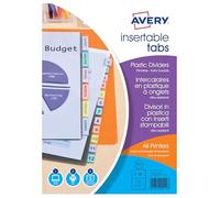 Avery 60400402 - Separadores translúcidos (polipropileno, pestañas personalizables, A4+, aptos para impresión de inyección de tinta y láser)