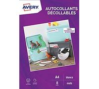AVERY - 8 etiquetas kraft autoadhesivas personalizables - tamaño A4 - Compatible con máquina de corte - Impresión de inyección de tinta