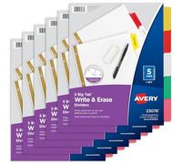 Avery Big escribible Tab divisores, 5-tabs, 6 pk (73076)