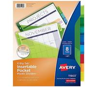 Avery Big Tab insertable separadores de plástico con bolsillos, 8 Multicolor pestañas, Case Pack de 24 (5007278211903)