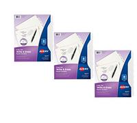 Avery Big Tab Write & Erase Divisores de plástico duraderos, 8 pestañas blancas, 1 juego por paquete, 3 paquetes, 16371