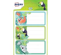 AVERY - Bolsa de 15 etiquetas escolares de Fantasía Adesign Jungle, formato 7,6 x 3,4 cm