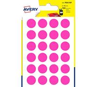 AVERY - Bolsa de 168 pastillas rosas autoadhesivas, diámetro Ø 15 mm