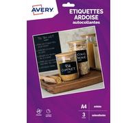 AVERY - Bolsa de 3 pegatinas A4, diseño de pizarra personalizable