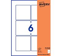 Avery - Bolsa de 60 etiquetas autoadhesivas cuadradas, película de poliéster blanco, tamaño 80 x 80 mm, personalizables e imprimibles láser y copiadora (FPL-80 x 80 mm)