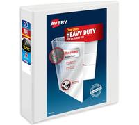 Avery Carpeta de 3 anillas de alta resistencia, anillos inclinados de 2 en un solo toque, capacidad para papel de 8.5 x 11 pulgadas, 1 carpeta blanca (79792)