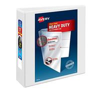 Avery Carpeta de 3 anillas de alta resistencia, anillos inclinados de 3 pulgadas de un solo toque, capacidad para papel de 8.5 x 11 pulgadas, 1 carpeta blanca (05604)