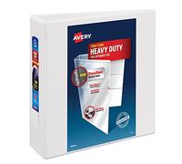 Avery Carpeta de 3 anillas de vista resistente, 7,6 cm de un toque, blanco, carpeta de tarjetas comerciales perfecta (79793)