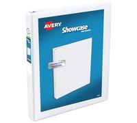 AVERY Carpeta Economy Showcase View con anillo redondo de 1 pulgada, 12 carpetas blancas (19601)