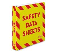 Avery Carpeta industrial SDS resistente, anillos EZD de 1.5 un solo toque, capacidad de 400 hojas, borde amarillo/rojo (18950)