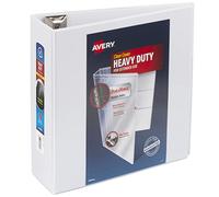 Avery Carpeta resistente de 3 anillos, anillo inclinado de un solo toque de 4 pulgadas, capacidad para papel de 8.5 x 11 pulgadas, 4 carpetas blancas (79704)