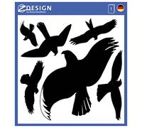 Avery Dennison 4485 - Pegatinas de advertencia para pájaros (28 x 18 cm, 8 x 5 cm, 5 cm, resistentes al agua), color negro