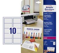 Avery Dennison C32026-25 - Tarjetas de visita (250 unidades, 270 gsm), color blanco