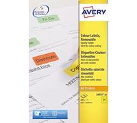 Avery Dennison Coloured Labels - Paquete de 480 etiquetas multiuso, amarillo