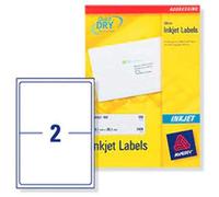 Avery Dennison Inkjet Labels - Paquete de 200 etiquetas para impresoras (199.6 x 143.5 mm), blanco