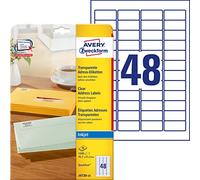 Avery Dennison J4720-25 - Paquete de 1200 etiquetas de dirección, transparente