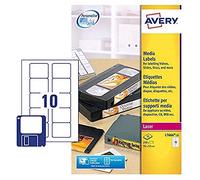 Avery Dennison J7666-25 - Etiquetas para carátula de CD (250 unidades, 10 etiquetas por hoja, 70 x 52 mm, para impresión de inyección de tinta)