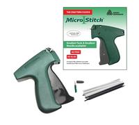 Avery Dennison MicroStitch Tagging Gun Kit - Accesorio para Quilting, Alteraciones, Hijabs, Plisados, Dobladillos, Costuras, Precios, Moda, DIY - 1 Aguja, 540 Cierres Negros y 540 Cierres Blancos.