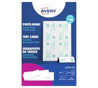 Avery Dennison Segnaposto - Etiquetas de nombre para escritorio (12 x 4.5 cm), blanco