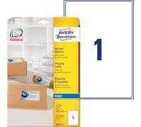 Avery Dennison Zweckform - Paquete de 25 etiquetas de dirección (199.6 x 289.1 mm), blanco