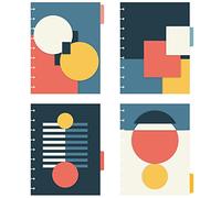 Avery Divisores de planificador para Happy Planner, planificadores de tamaño clásico de 9 discos, juego de 4 pestañas, diseño retro Geo, 1 juego (25488)