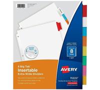 Avery Divisores extra anchos insertables, 8 pestañas multicolores, 1 juego (11222)