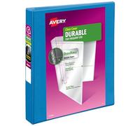 Avery Durable View - Carpeta de 3 anillos, anillos inclinados de 1 pulgada, capacidad para 250 hojas, DuraHinge, lomo de 1.4 pulgadas de ancho, cubiertas transparentes personalizables y lomo, 1