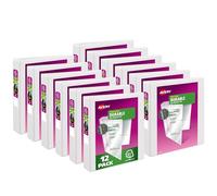 Avery Durable View - Carpetas de 3 anillos para el hogar, suministros escolares, oficina u organización, anillo inclinado de 1.5 pulgadas, paquete de 12 carpetas blancas (17022)