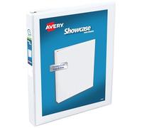 Avery Economy Clear View - Carpetas de 3 anillos, anillos redondos de 1 pulgada, paquete de 4 carpetas blancas (22343)