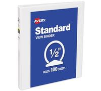 Carpeta Avery Economy View de 3 anillas, 0,5"" de di metro, 1 anilla blanca (05706)
