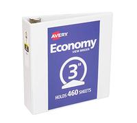 Avery Economy View - Carpeta de 3 anillos, anillos redondos de 3 pulgadas, 1 carpeta blanca (05800)