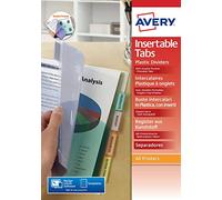Avery España 05621501, Separadores con doble bolsillo transparentes, 6 pestañas, colores surtidos, 803789