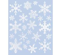 Avery España 52298 - Decoraciones navideña para ventana, reposicionables, 23 pegatinas copos de nieve, 1 hoja