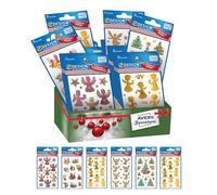 Avery España 52941 - Surtido ángeles y arboles adhesivos glitter brillantes de navidad, 6 referencias de distintos dibujos, total 60 pegatinas