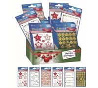 Avery España 52988 - Surtido pegatinas adhesivas navideña, 6 distintos dibujos y material (números, marcos, estrellas), total 60 pegatinas