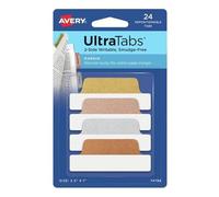 Avery España 74786 Índices Adhesivos 63,5x25,4 mm, 24 Unidades, 4 Diseños Metálicos