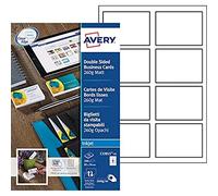 Avery España C32015-25 - Pack de 25 folios de tarjetas de visita, 85 x 54 mm, color blanco