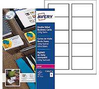 Avery España C32016-25 Tarjetas de visita balncas,85 x 54 mm imprimible doble cara para impresora láser 10 tarjetas por hoja