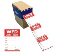 Avery España DLDWEDREV-500 Etiquetas de papel para trazabilidad alimentaria diaria, Miércoles, 40x56 mm, Adhesivo Removible, Rollo de 500 Etiquetas